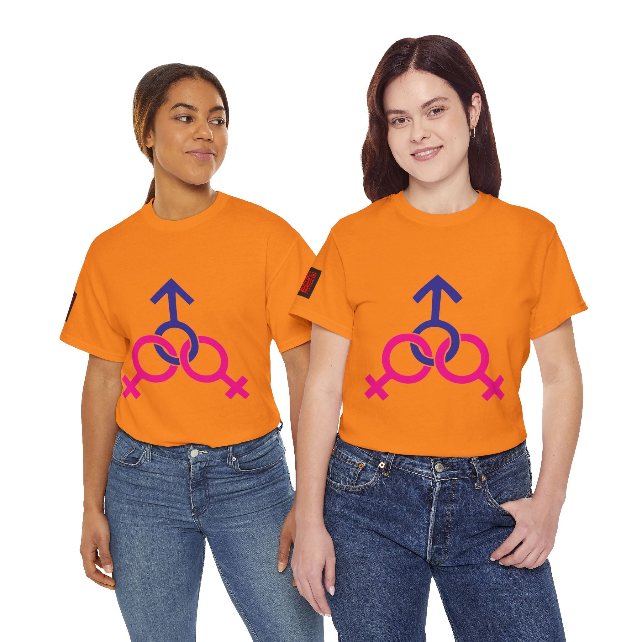 Female, Female & Male (Threesome) Symbol Tee — Gender Icons Graphic T-Shirt