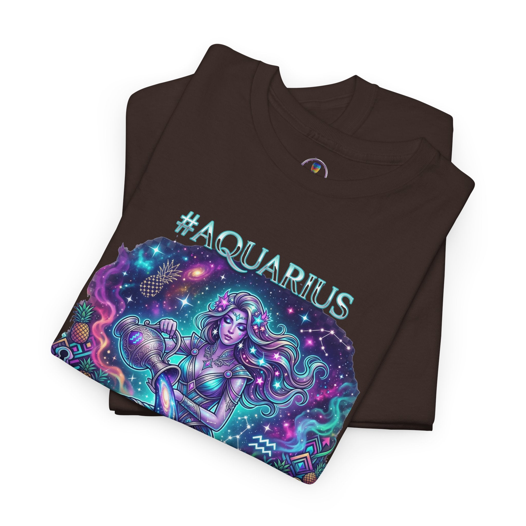 #AQUARIUS Unisex T-Shirt | Soft Lightweight 100% Combed Ring-Spun Cotton Tee with Cosmic Art Print