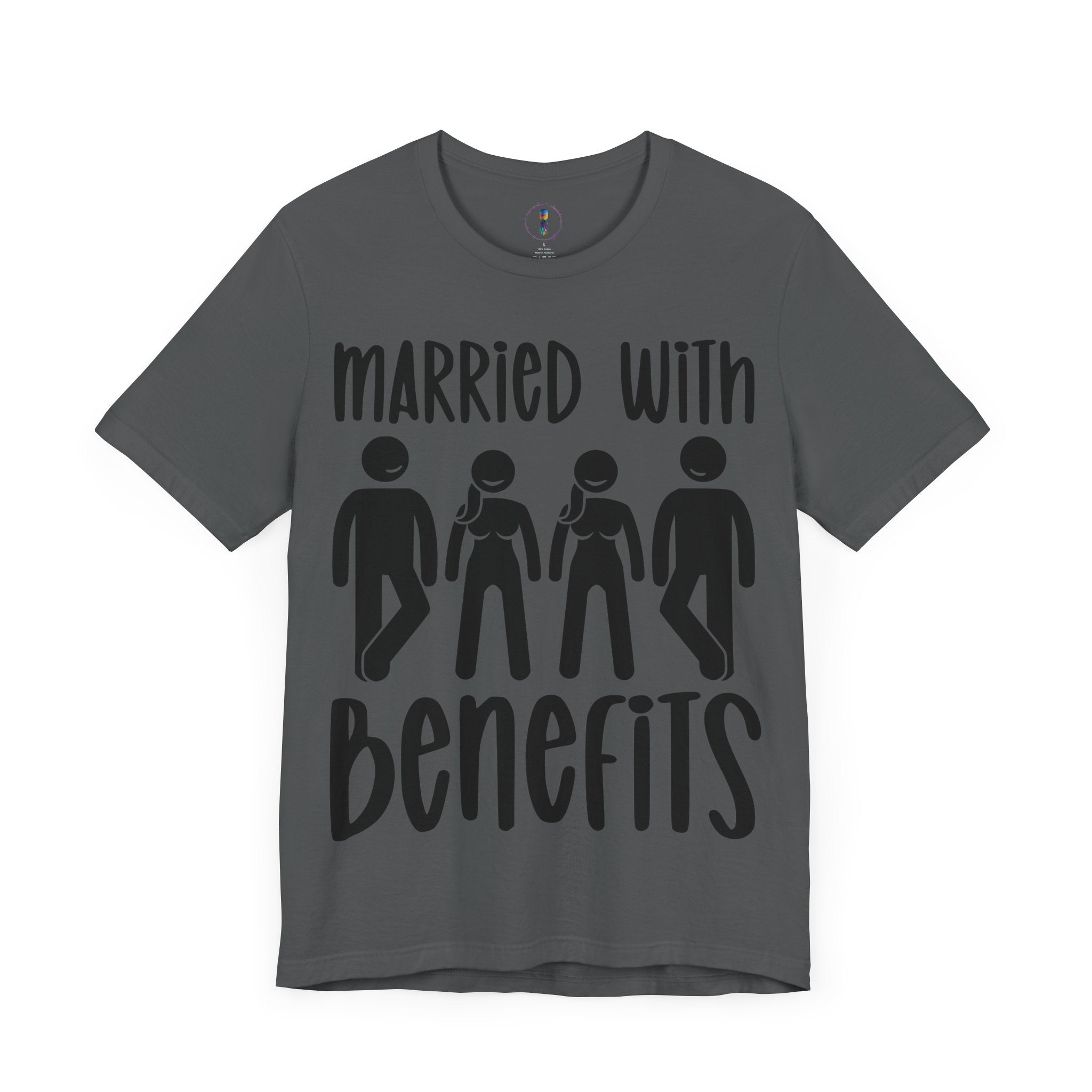 Humorous Unisex Tee - 'Married with Benefits' Short Sleeve Shirt