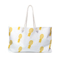 Tropical Pineapple Weekender Bag – Perfect for Summer Getaways & Beach Days (White)