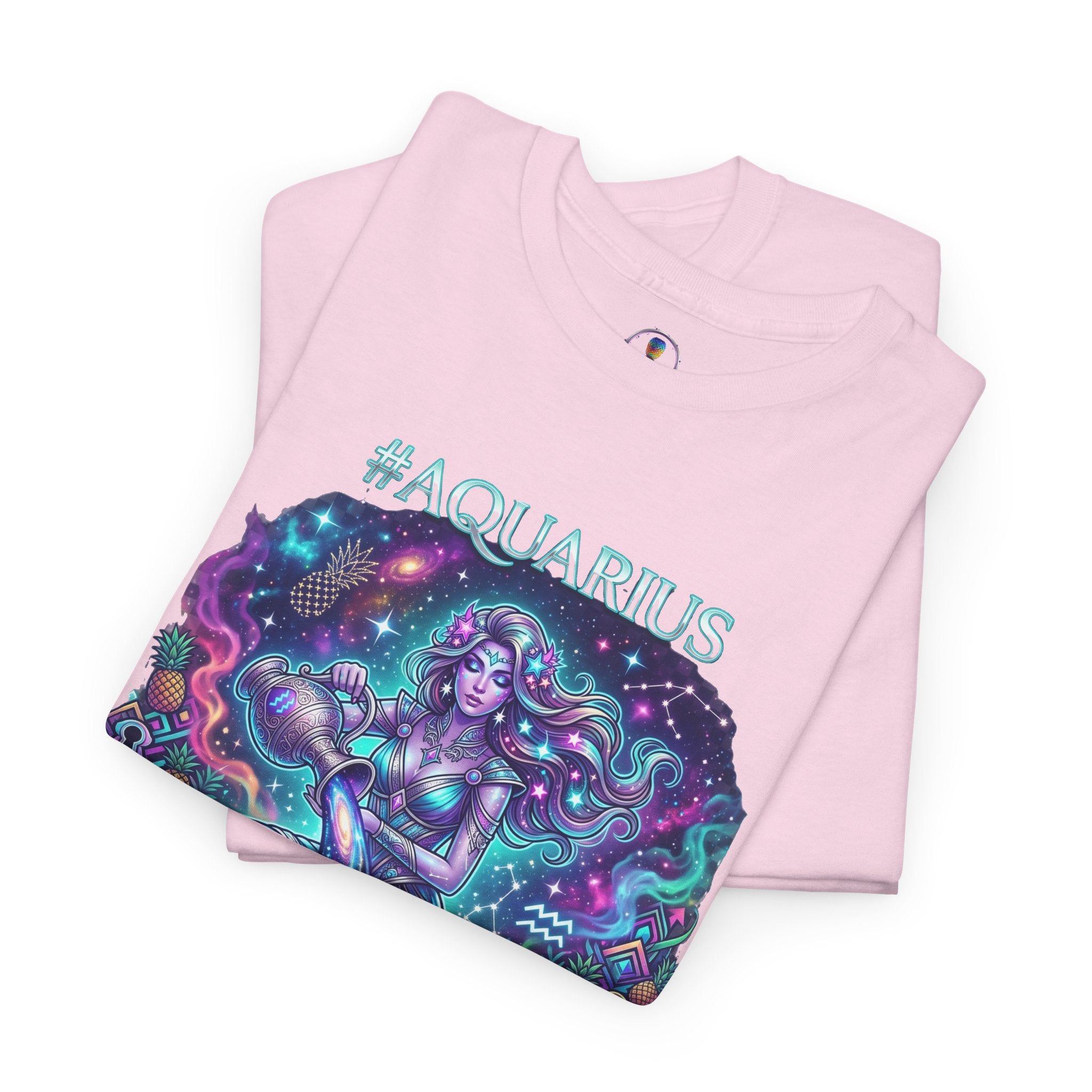 #AQUARIUS Unisex T-Shirt | Soft Lightweight 100% Combed Ring-Spun Cotton Tee with Cosmic Art Print