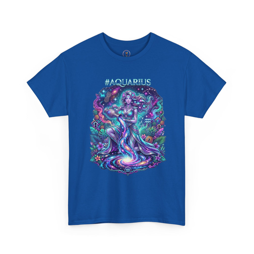 #AQUARIUS Unisex T-Shirt | Soft Lightweight 100% Combed Ring-Spun Cotton Tee with Cosmic Art Print