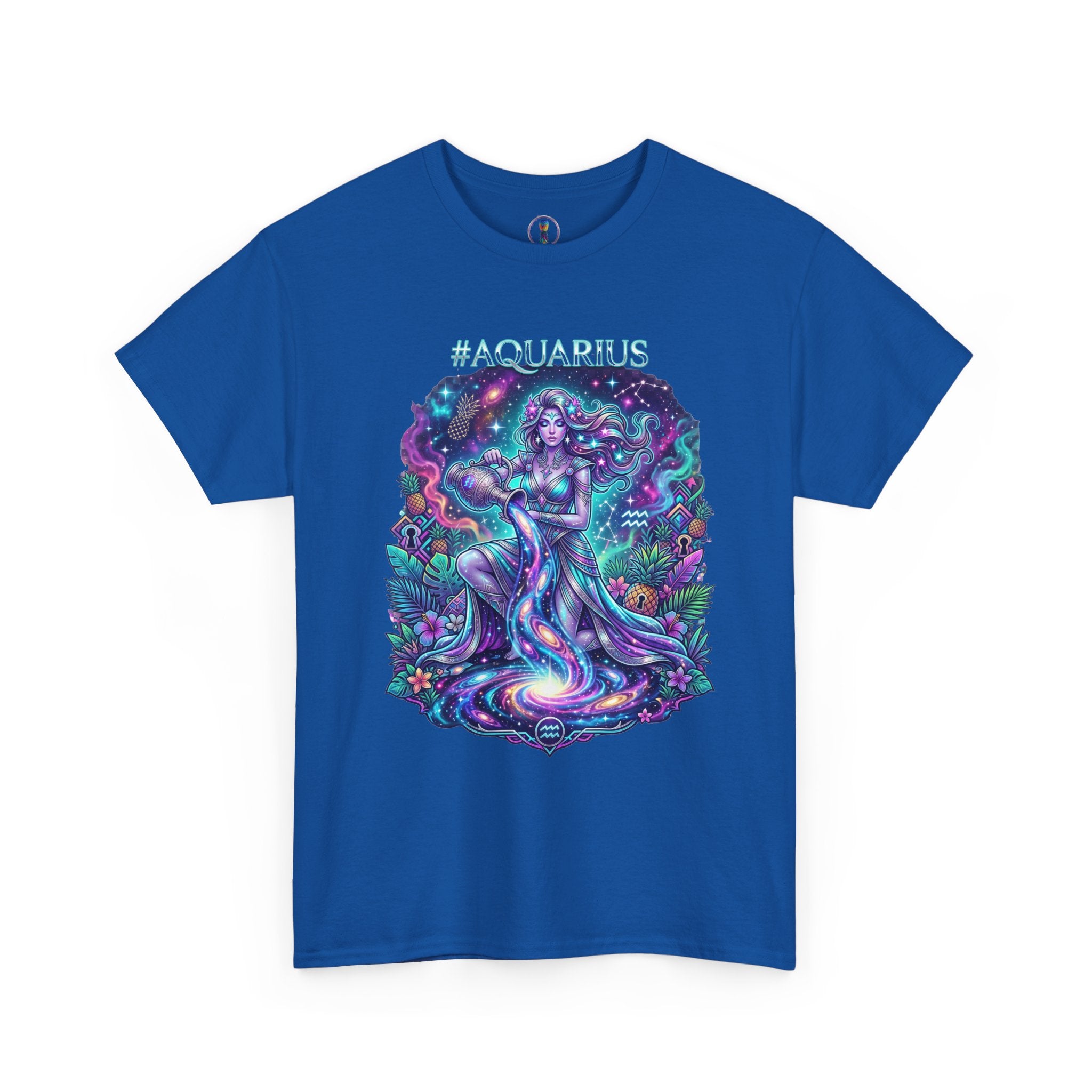 #AQUARIUS Unisex T-Shirt | Soft Lightweight 100% Combed Ring-Spun Cotton Tee with Cosmic Art Print