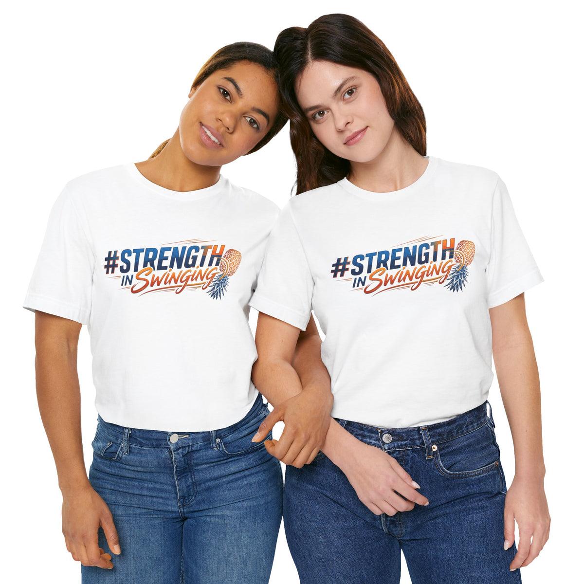 #StrengthInSwinging Pineapple Graphic Tee | Tropical Fitness & Positivity T-Shirt
