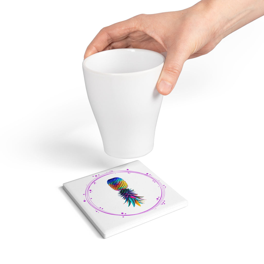 Colorful Pineapple Ceramic Coaster - Tropical Vibe Home Decor