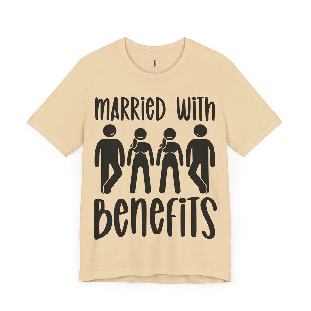 Humorous Unisex Tee - 'Married with Benefits' Short Sleeve Shirt