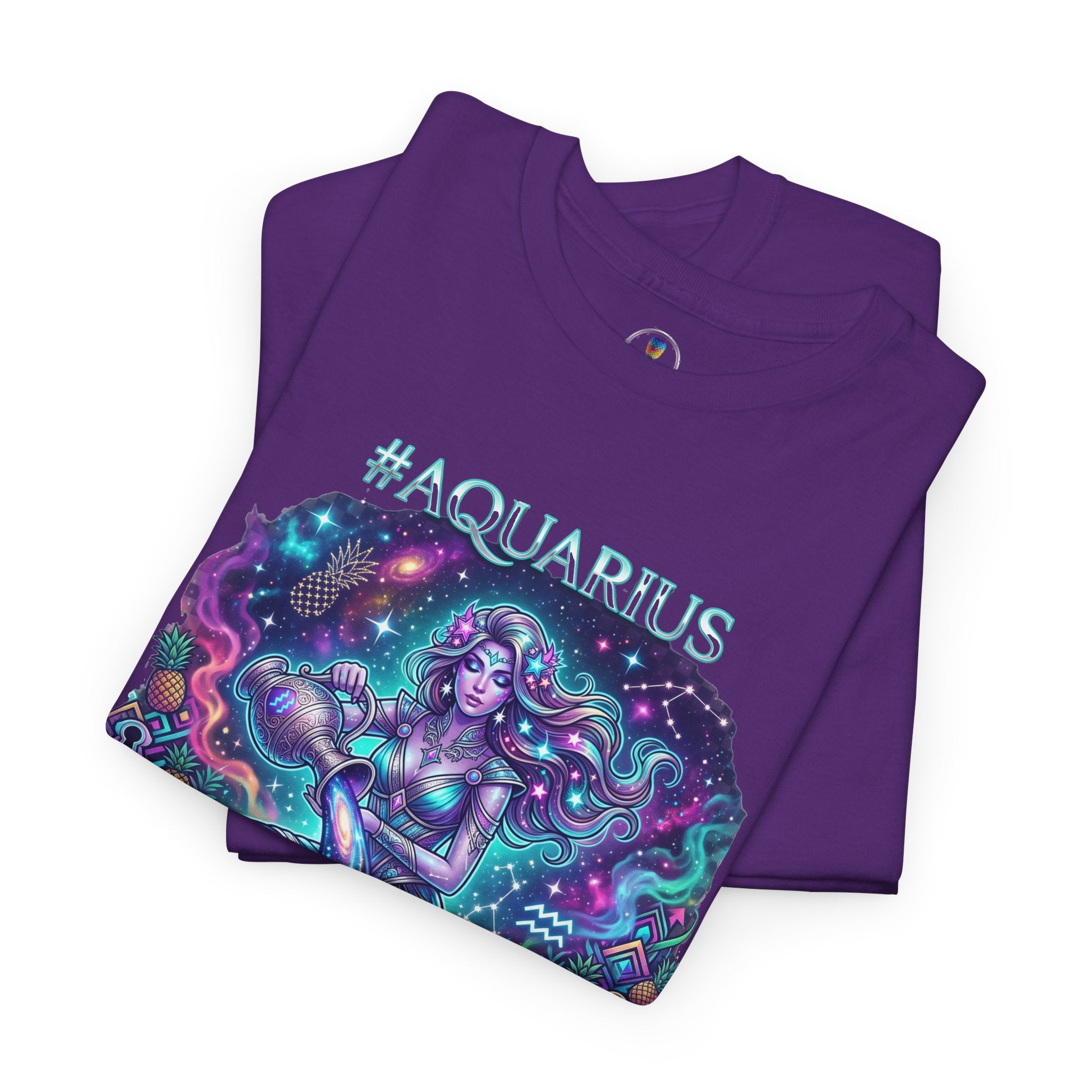 #AQUARIUS Unisex T-Shirt | Soft Lightweight 100% Combed Ring-Spun Cotton Tee with Cosmic Art Print