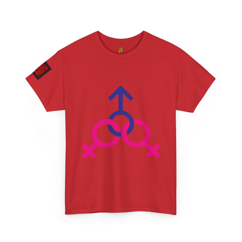 Female, Female & Male (Threesome) Symbol Tee — Gender Icons Graphic T-Shirt