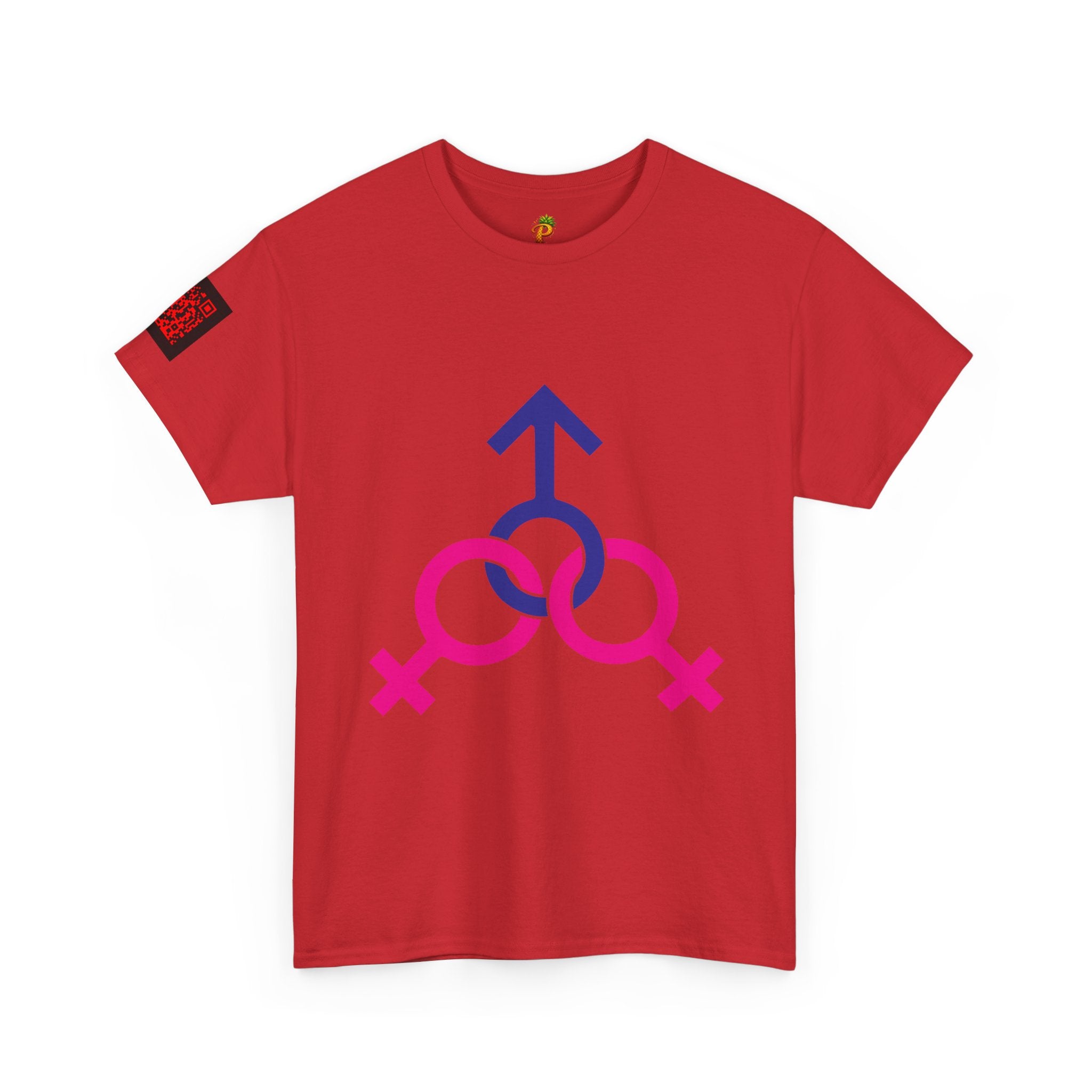 Female, Female & Male (Threesome) Symbol Tee — Gender Icons Graphic T-Shirt