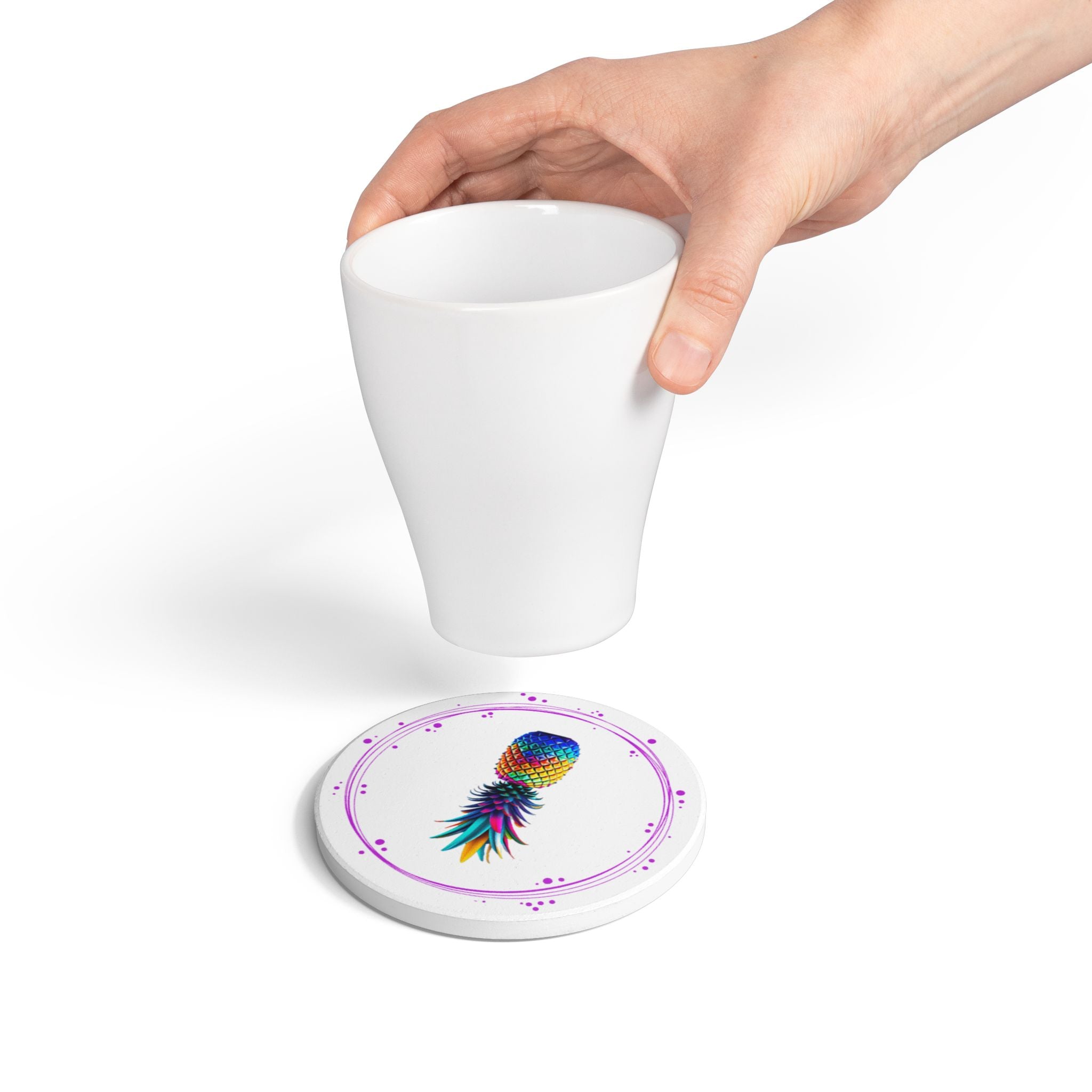 Colorful Pineapple Ceramic Coaster - Tropical Vibe Home Decor