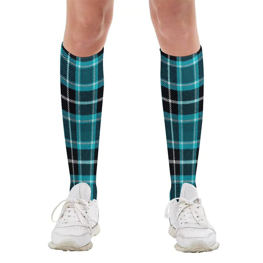 Plaid Crew Socks | Soft Moisture-Wicking Polyester Crew Socks for Men and Women