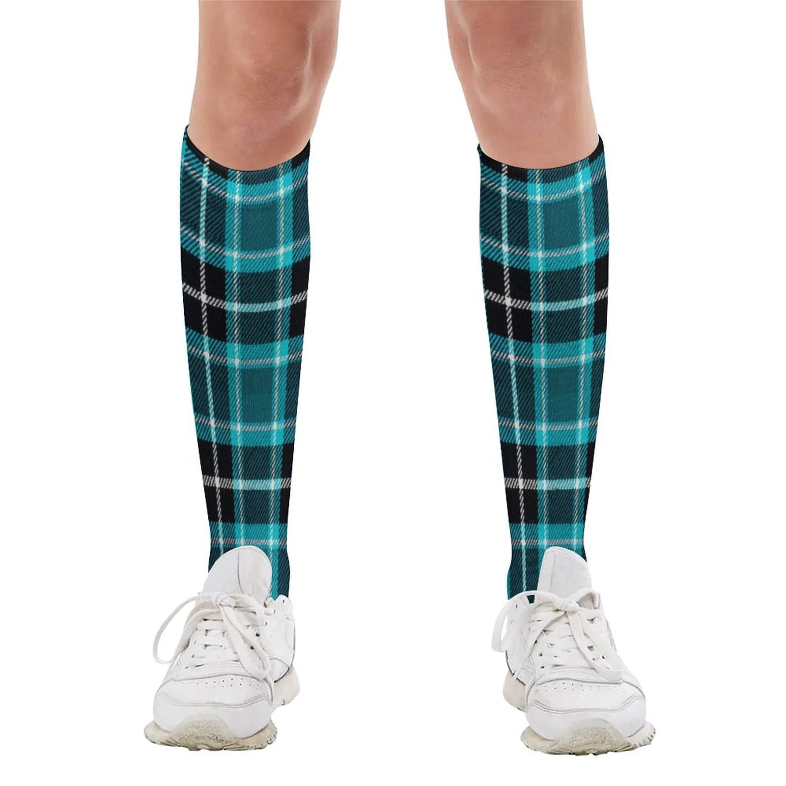 Plaid Crew Socks | Soft Moisture-Wicking Polyester Crew Socks for Men and Women