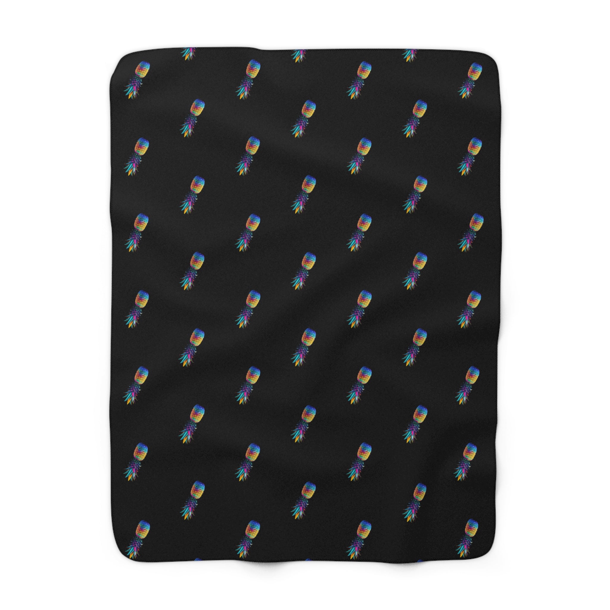Colorful Pineapple Sherpa Fleece Blanket