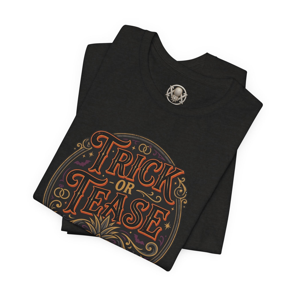 Trick or Tease Vintage Pumpkin Graphic Tee | Halloween Cotton T-Shirt