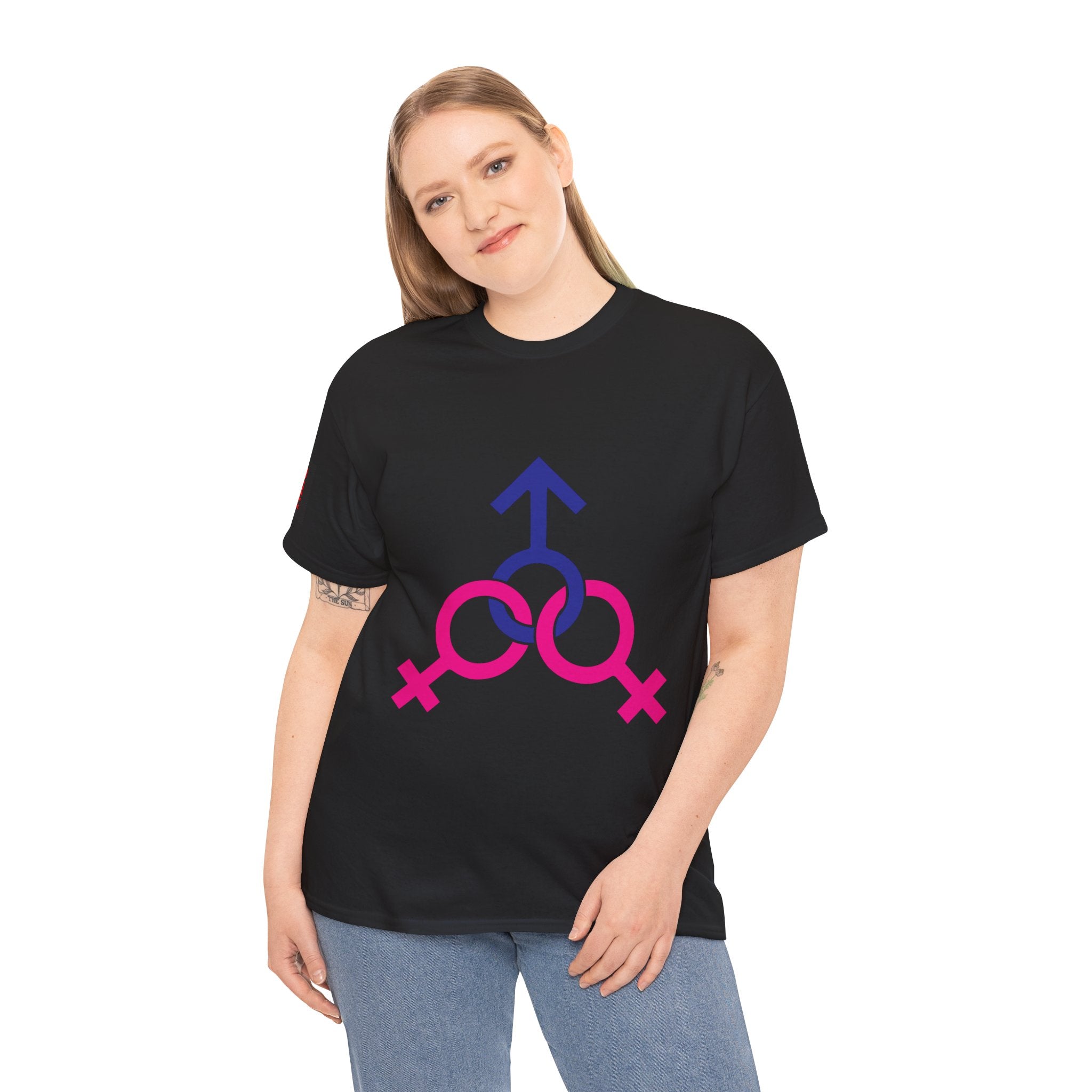 Female, Female & Male (Threesome) Symbol Tee — Gender Icons Graphic T-Shirt