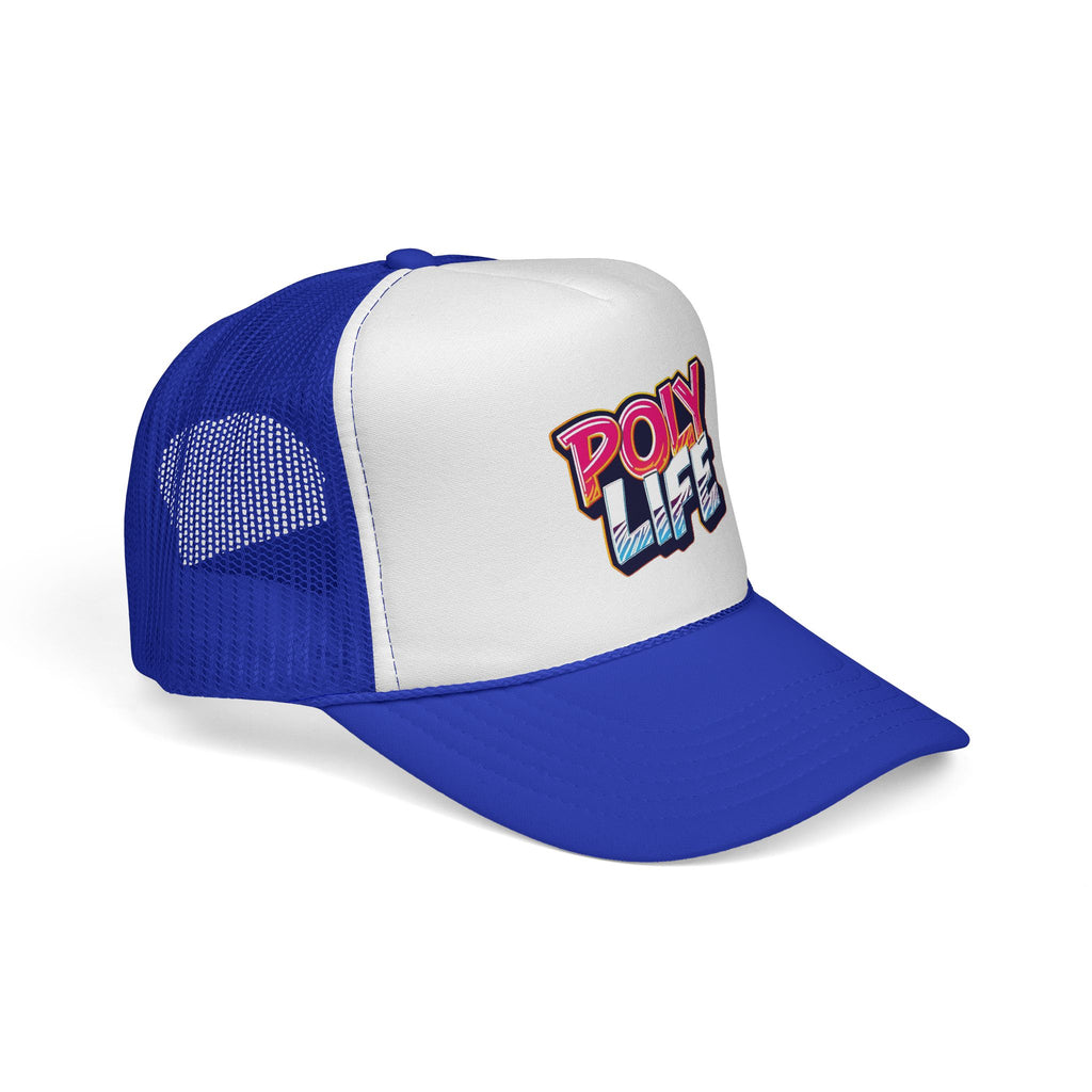 Poly Life Trucker Cap — Retro Surf Logo Mesh Hat
