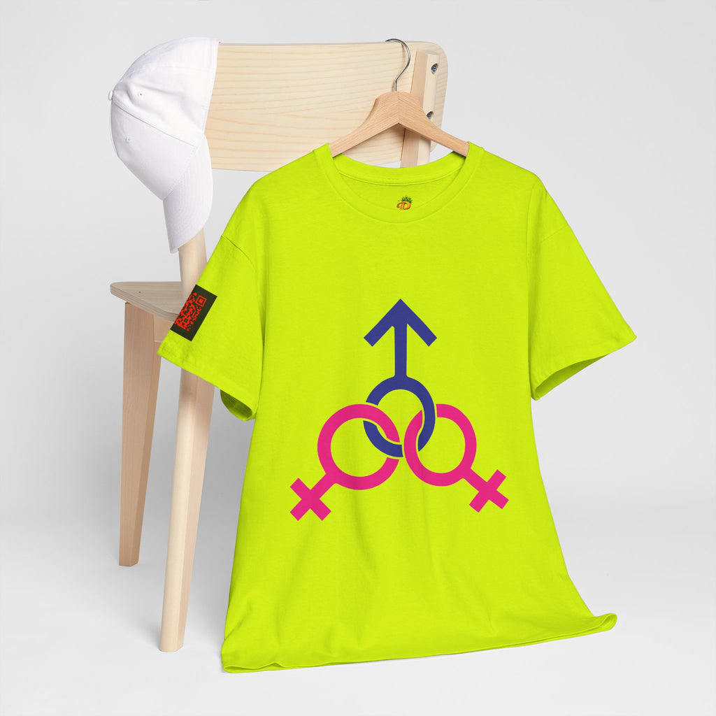 Female, Female & Male (Threesome) Symbol Tee — Gender Icons Graphic T-Shirt