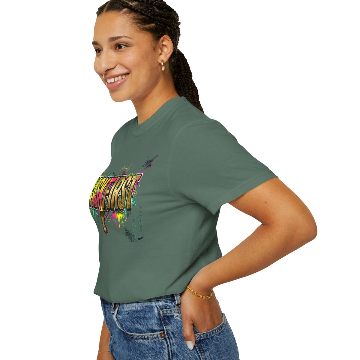 #AskFirst Graffiti Logo T-Shirt | Heavyweight Garment-Dyed Consent Streetwear Tee