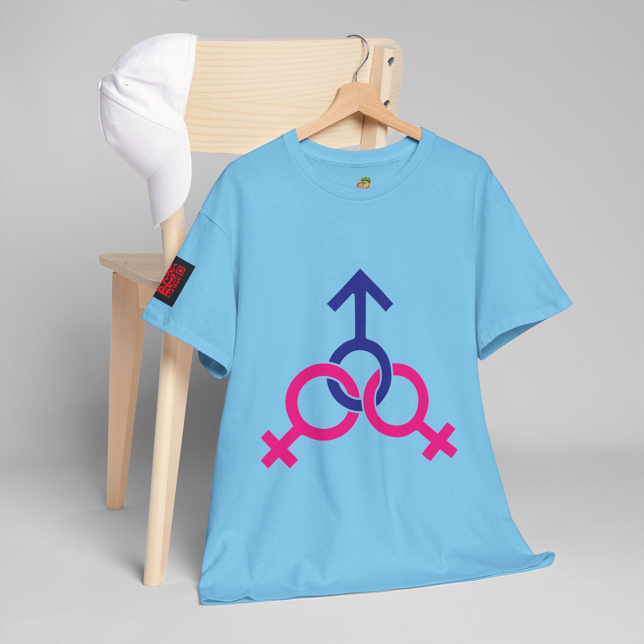 Female, Female & Male (Threesome) Symbol Tee — Gender Icons Graphic T-Shirt