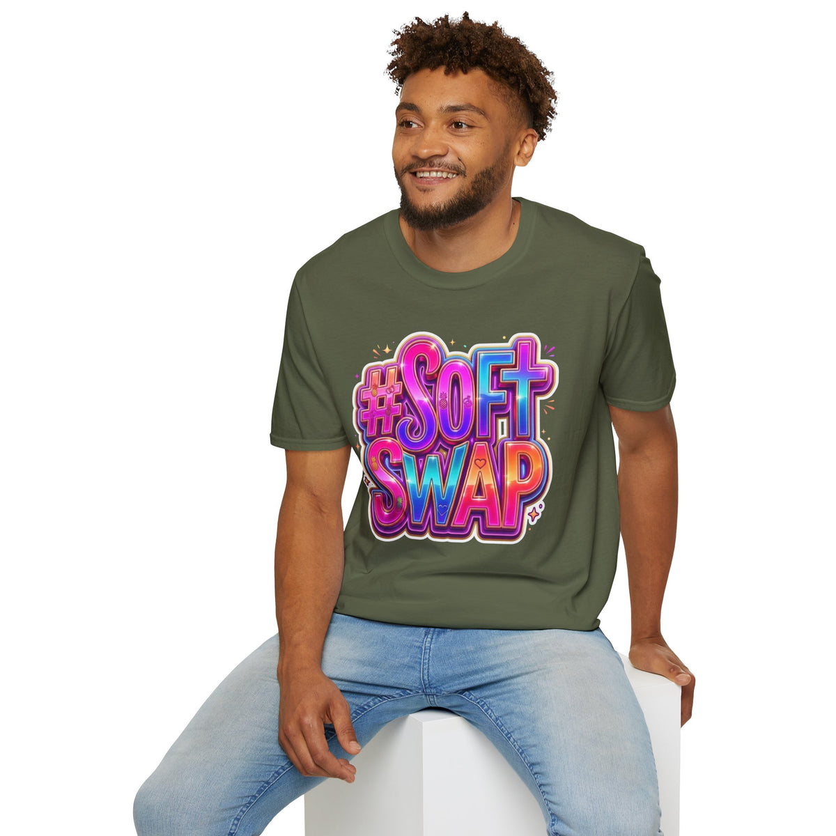 #Soft Swap Graphic T-Shirt | Colorful Y2K Cotton Tee