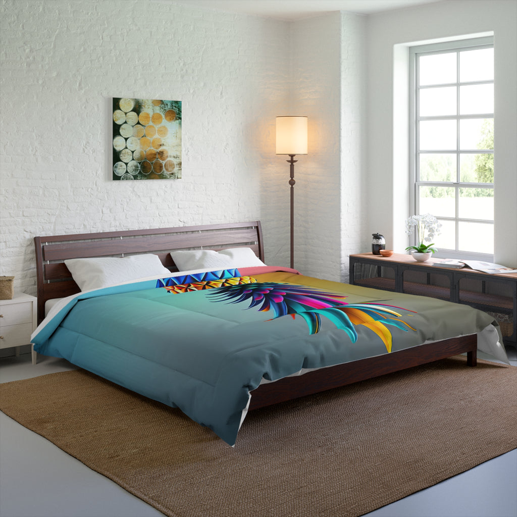 Vibrant Pineapple Comforter - Colorful Tropical Bedding for Summer Vibes