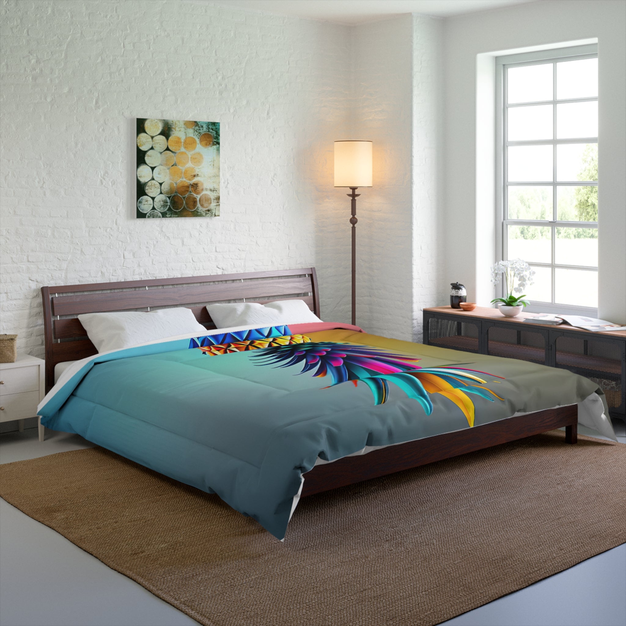 Vibrant Pineapple Comforter - Colorful Tropical Bedding for Summer Vibes