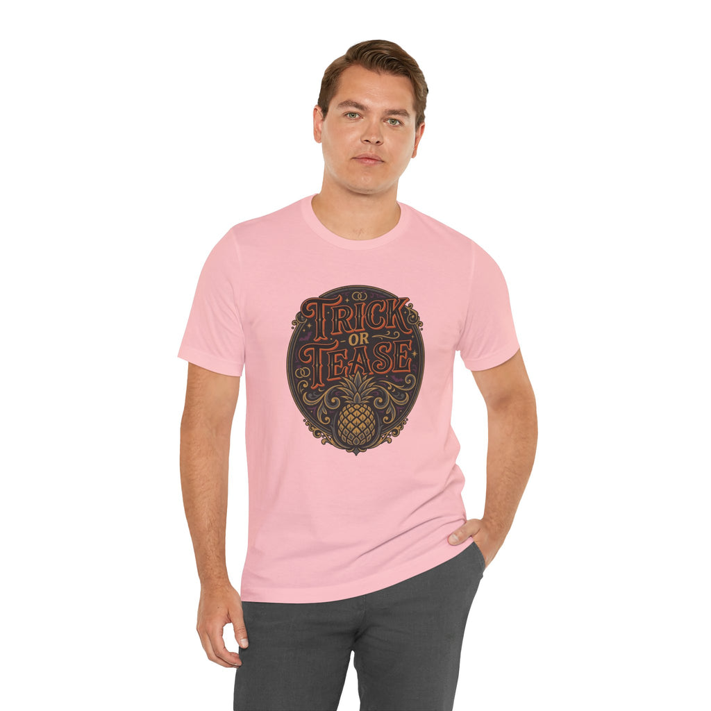Trick or Tease Vintage Pumpkin Graphic Tee | Halloween Cotton T-Shirt