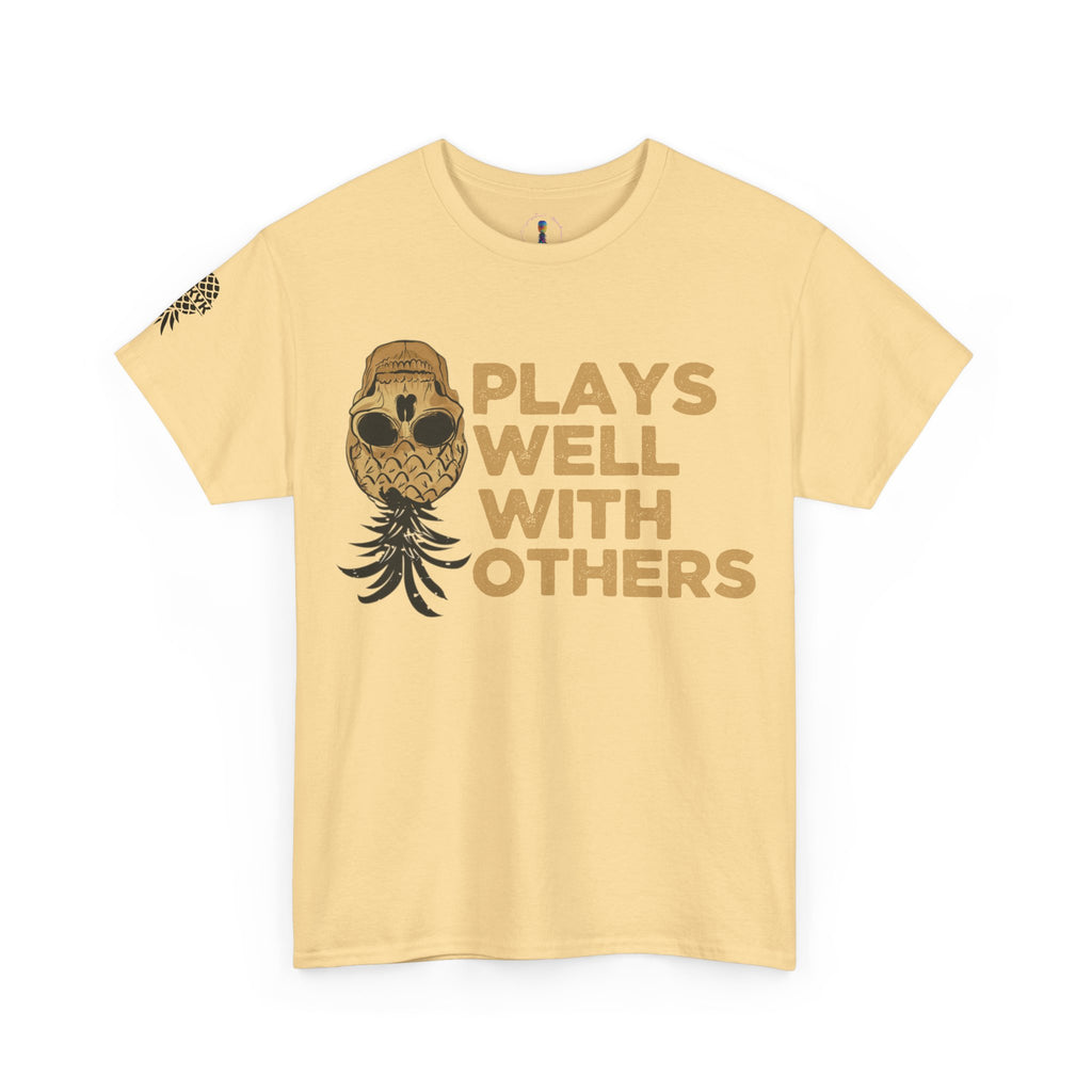 Plays Well With Others Unisex Heavy Cotton Tee - Fun Casual Shirt for Social Gatherings