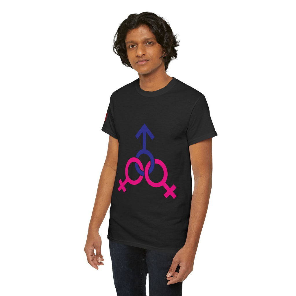 Female, Female & Male (Threesome) Symbol Tee — Gender Icons Graphic T-Shirt