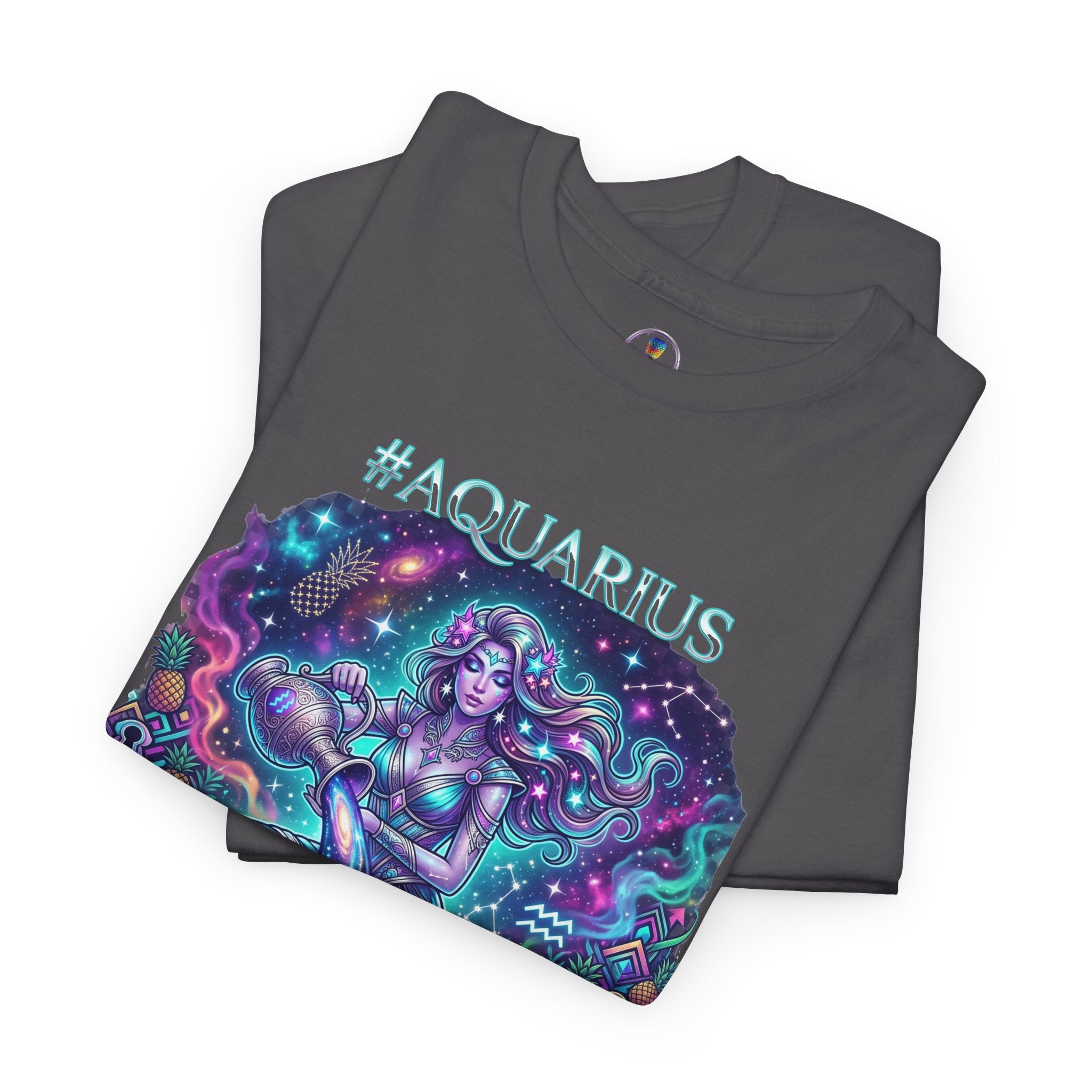 #AQUARIUS Unisex T-Shirt | Soft Lightweight 100% Combed Ring-Spun Cotton Tee with Cosmic Art Print