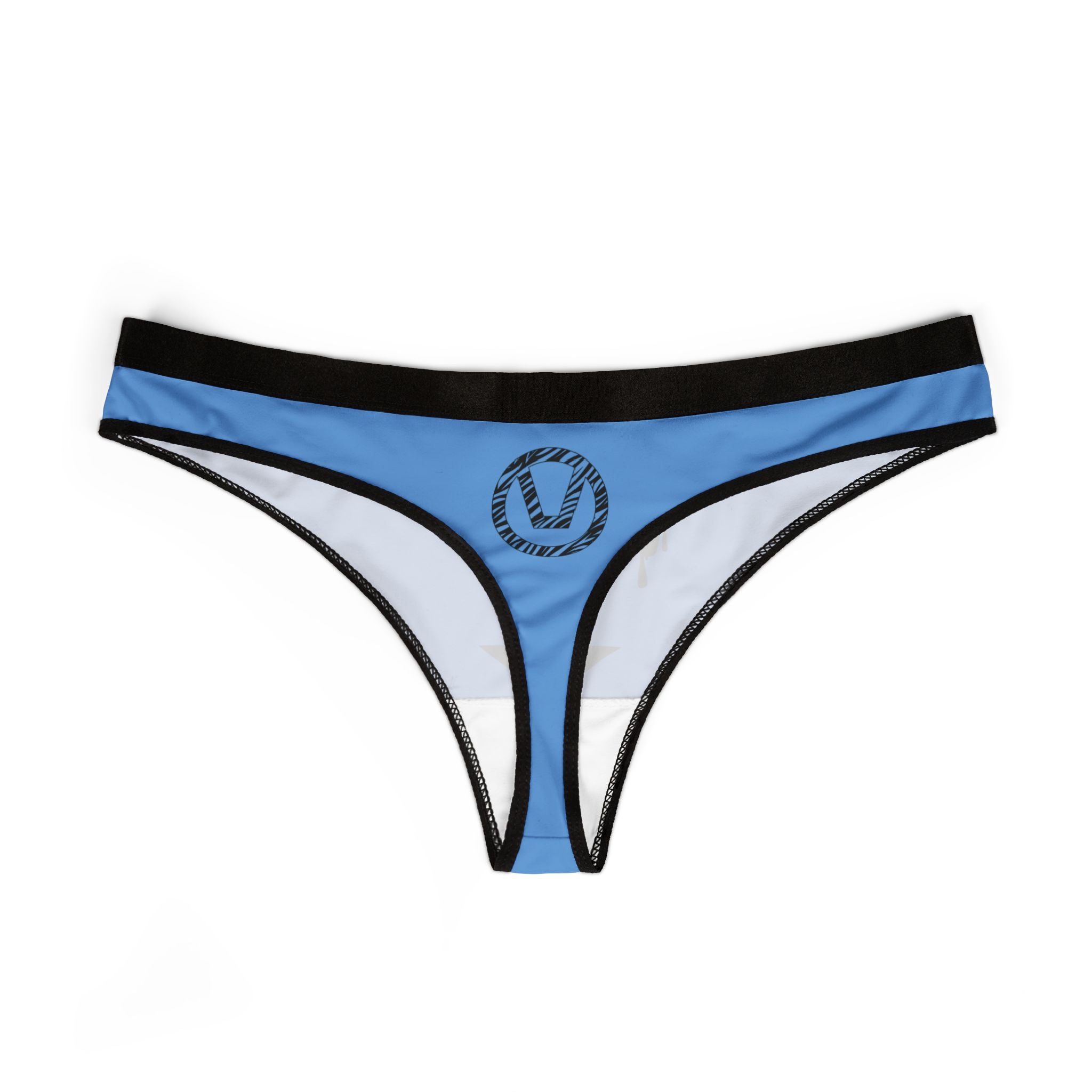 Trendy Women's Thongs - Stylish Blue Underwear with Graphic Designs