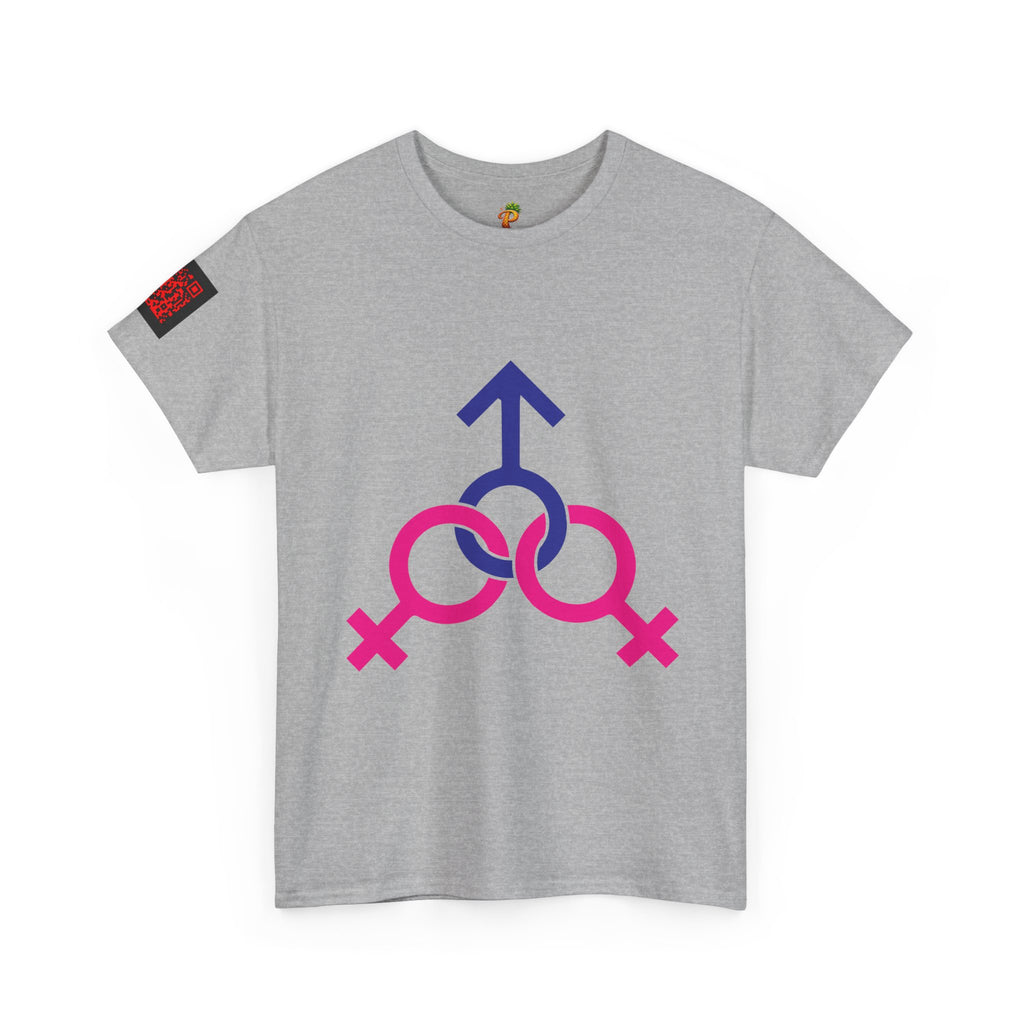 Female, Female & Male (Threesome) Symbol Tee — Gender Icons Graphic T-Shirt