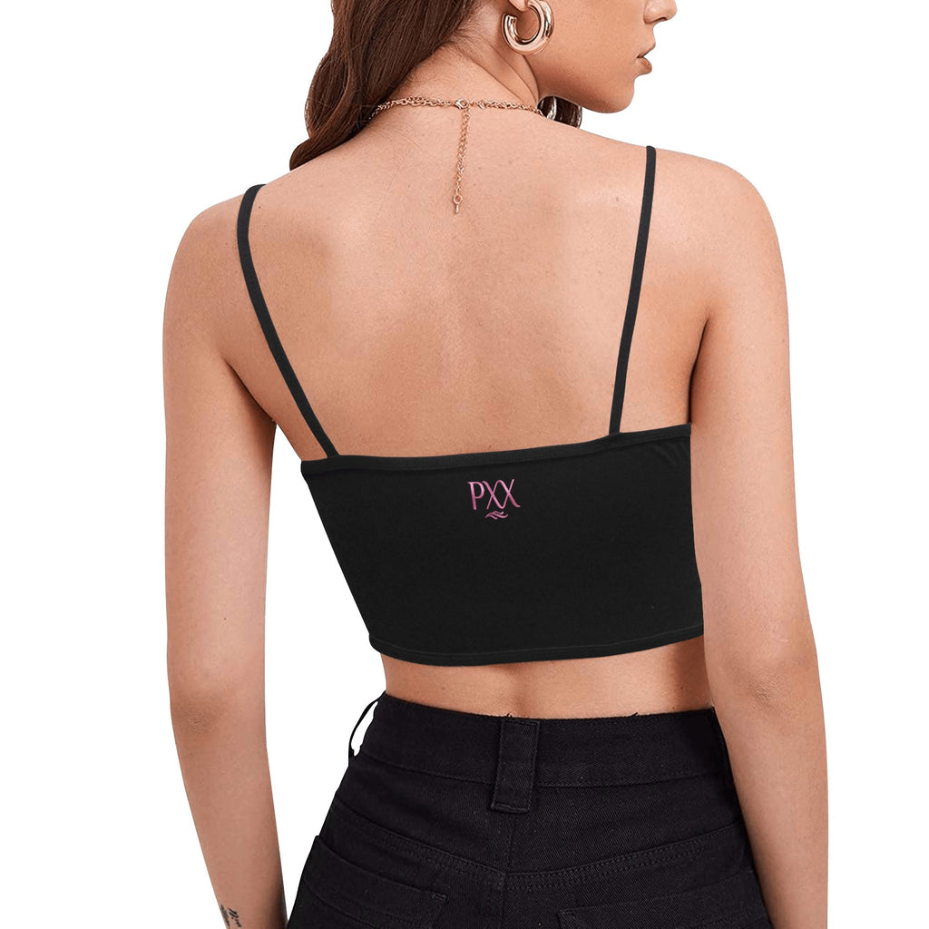 #IAMHISQUEEN Women’s Spaghetti Strap Crop Top – Sexy Stretch Yoga Tank, Lightweight Quick-Dry Fitness Crop Top for Women