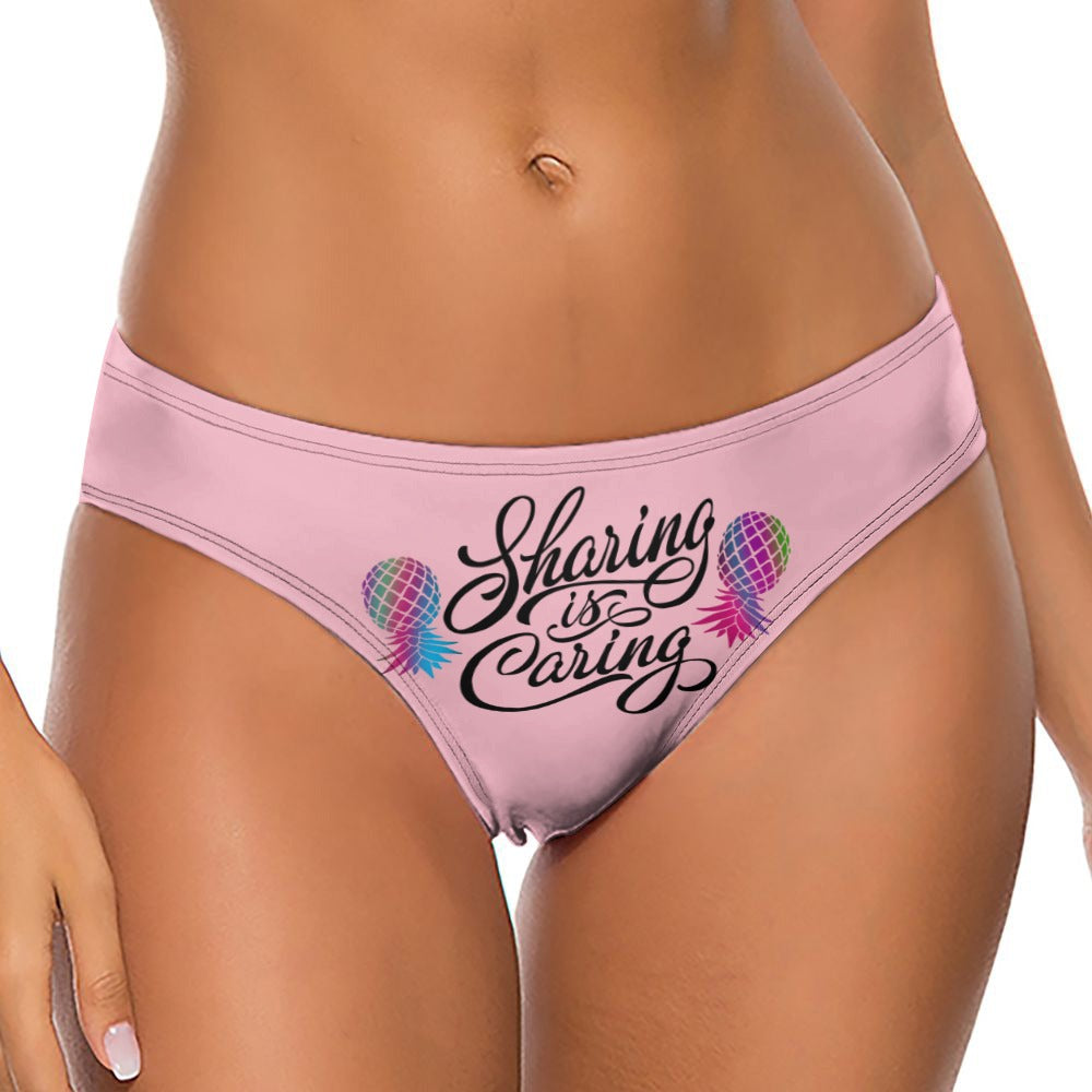 "Sharing is Caring" Women's Sexy Thong | Soft Polyester Spandex Lingerie