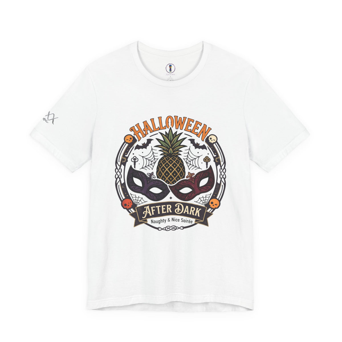 Halloween After Dark Tee — Pineapple Mask Masquerade T‑Shirt