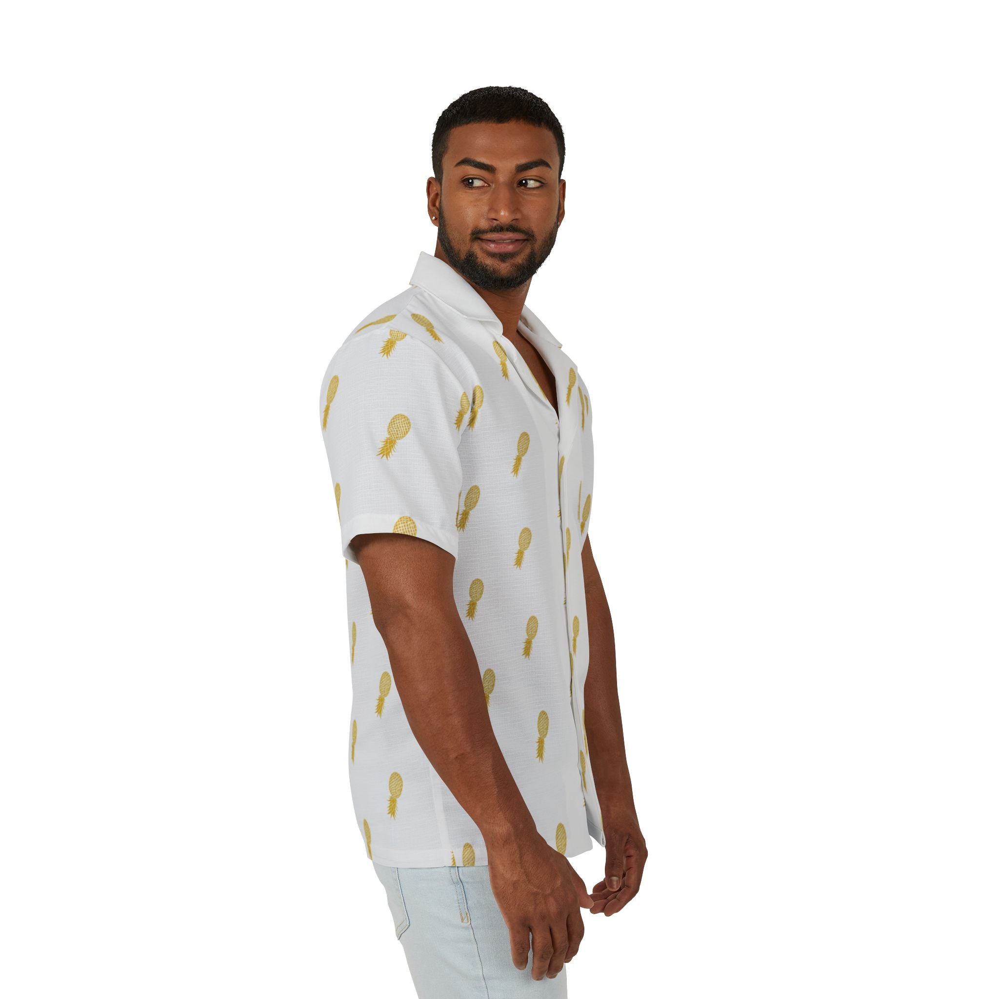 Hawaiian Camp Shirt - Pineapple Design for Men