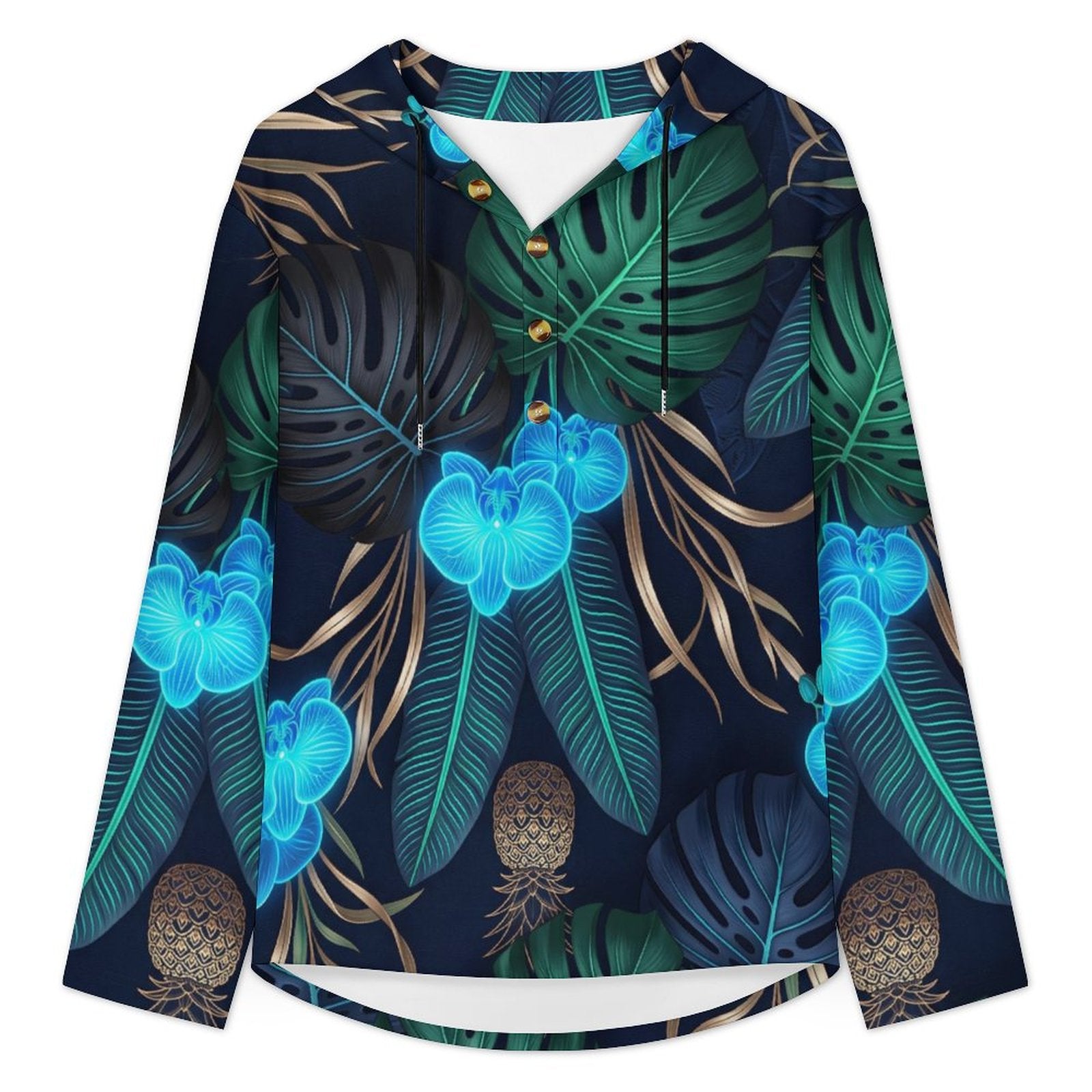 200gsm Men's Button Hooded Sweatshirt(All-Over Printing)