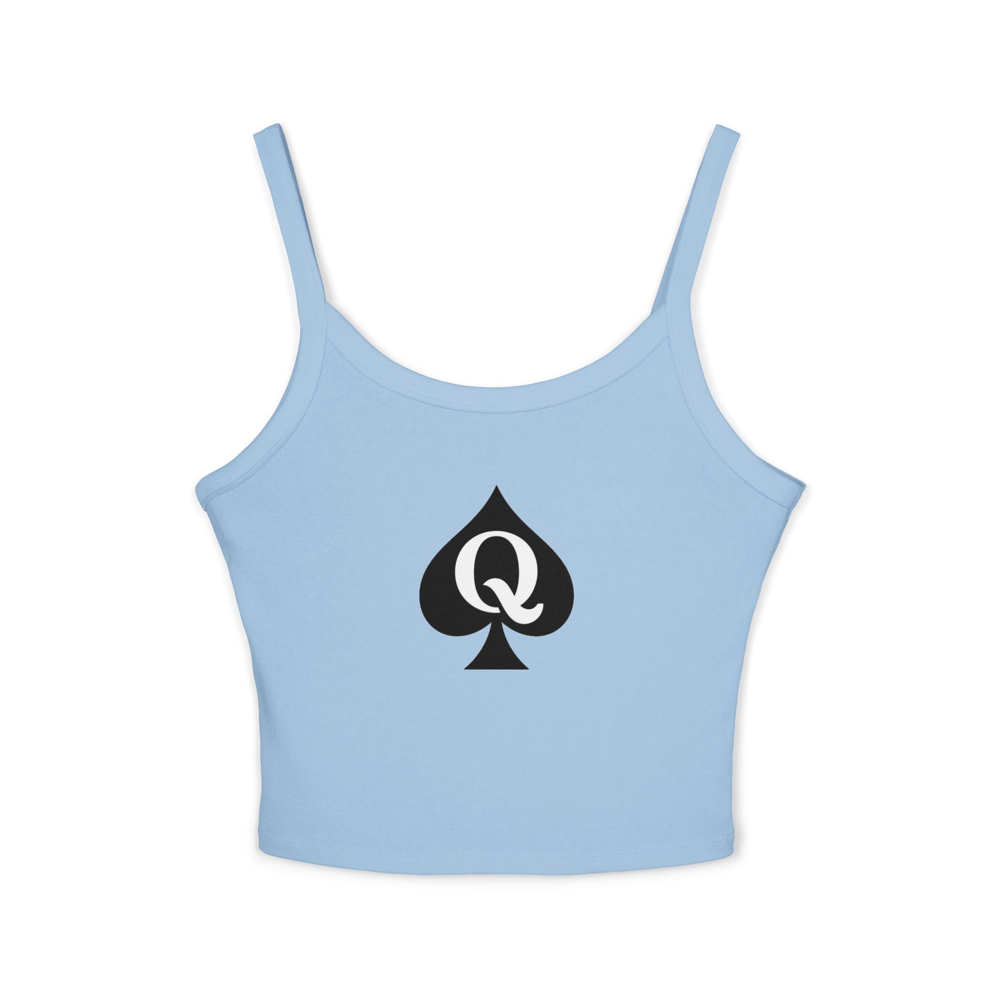Queen of Spades Spaghetti Strap Tank Top — Women's Crop