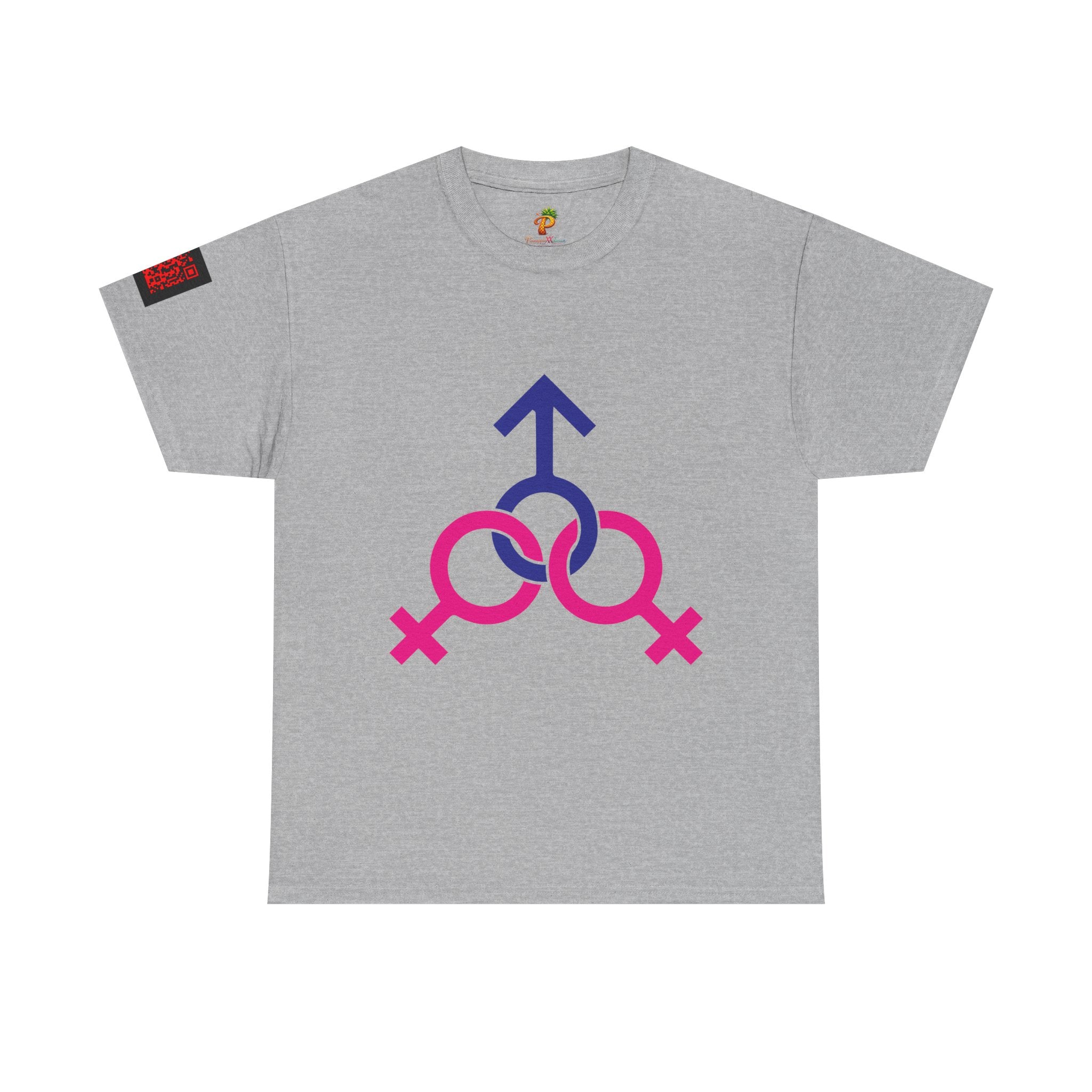 Female, Female & Male (Threesome) Symbol Tee — Gender Icons Graphic T-Shirt