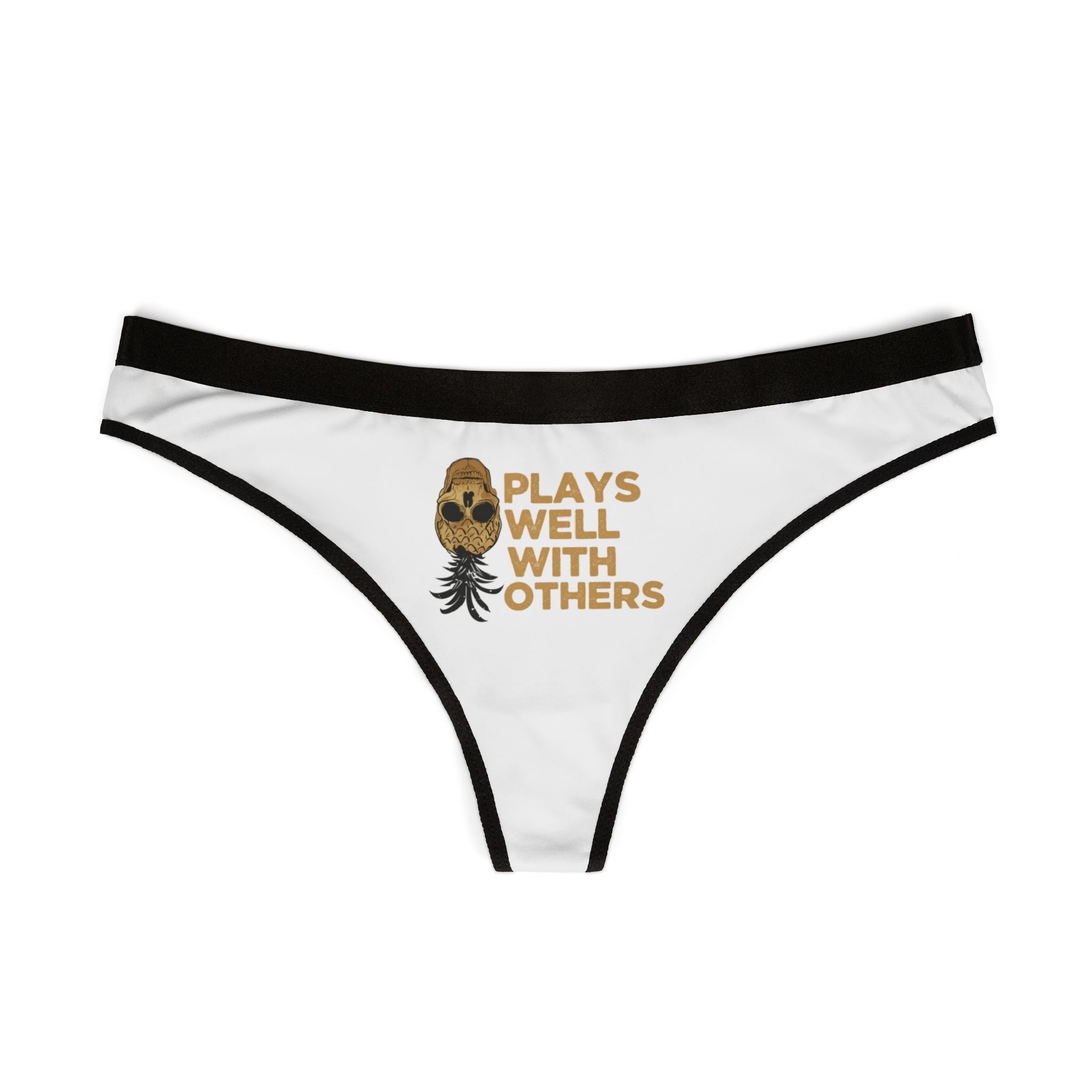 Playful Women's Thongs – "Plays Well With Others" and Colorful Pineapple Designs