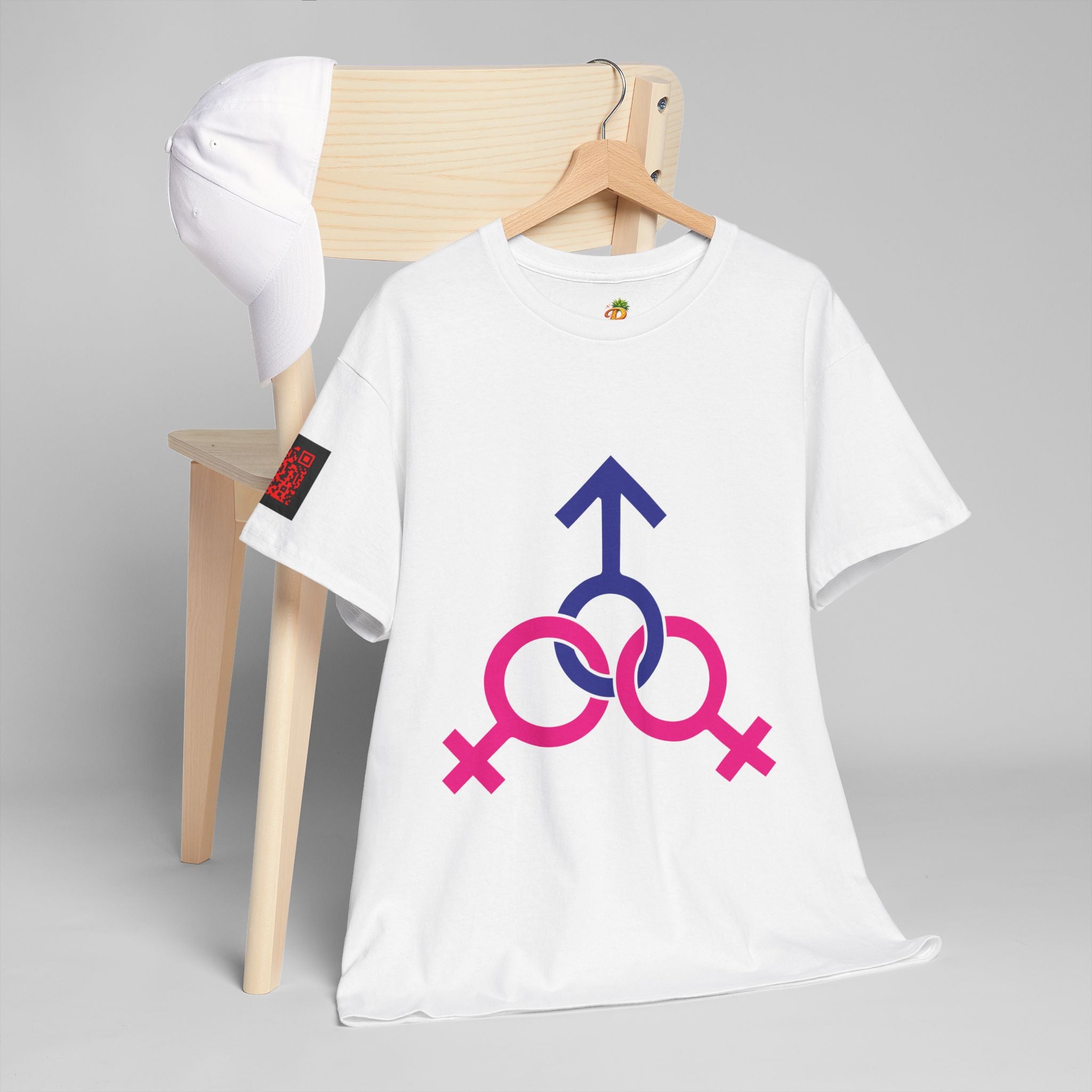 Female, Female & Male (Threesome) Symbol Tee — Gender Icons Graphic T-Shirt