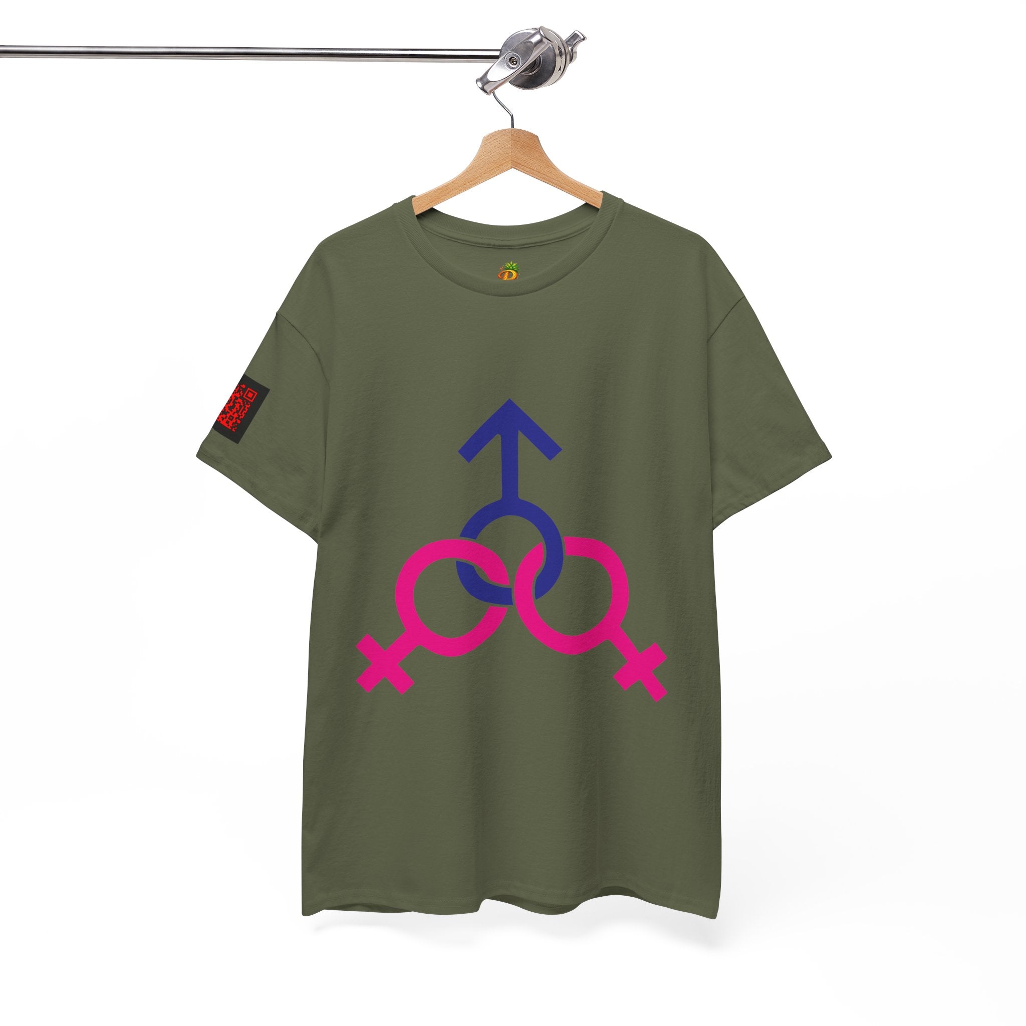 Female, Female & Male (Threesome) Symbol Tee — Gender Icons Graphic T-Shirt