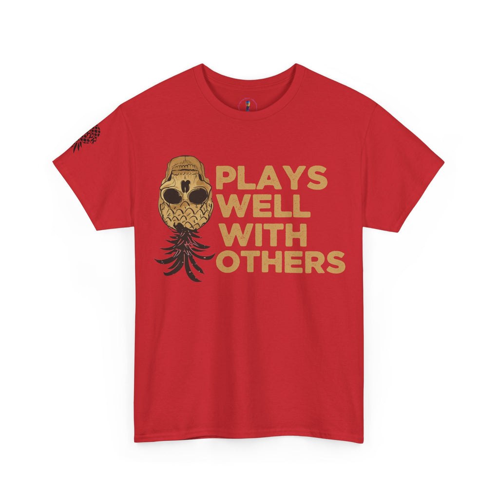 Plays Well With Others Unisex Heavy Cotton Tee - Fun Casual Shirt for Social Gatherings