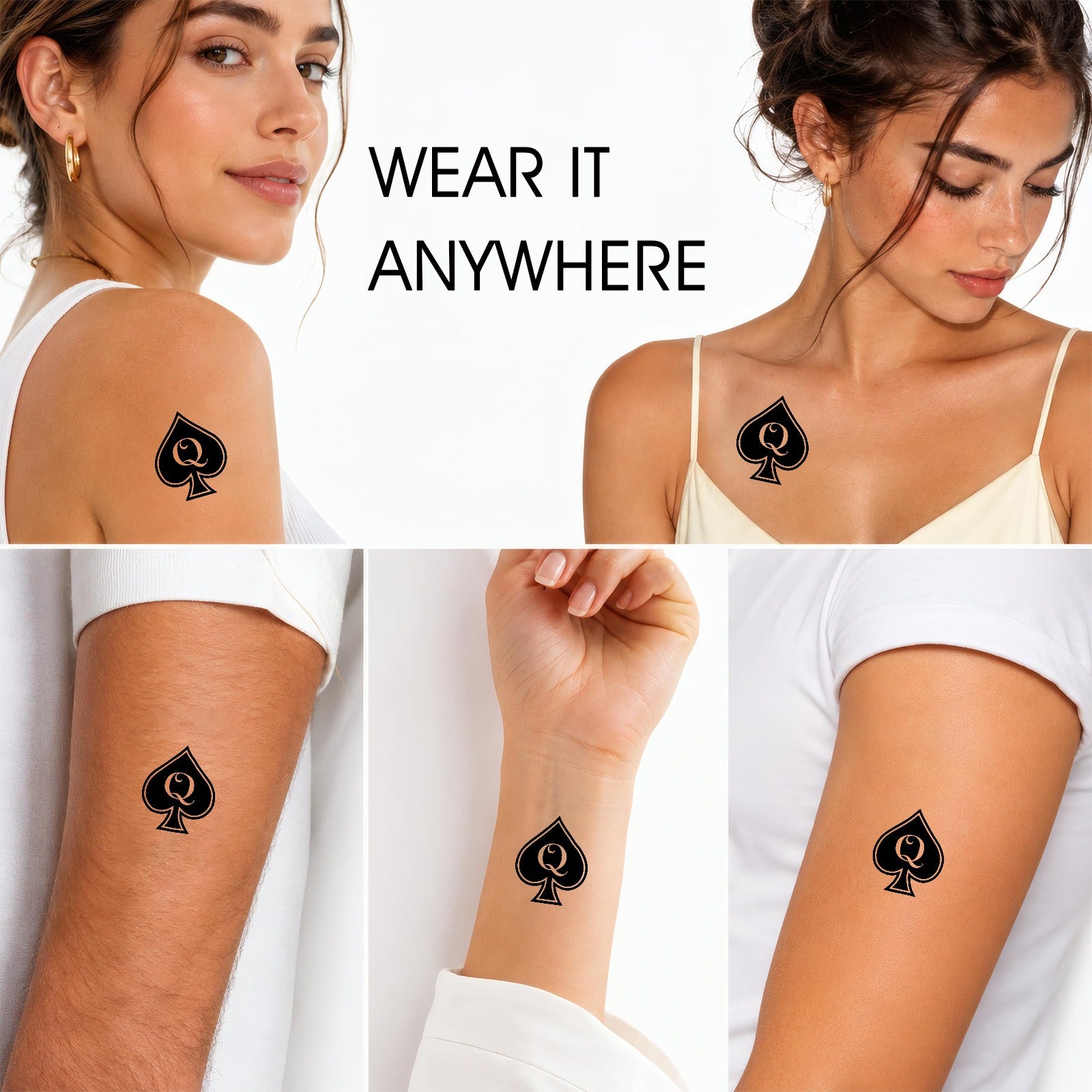 QOS Personalized Temporary Tattoos (30 Pieces) | Custom A4 Sheet Water-Activated Tattoos | Ships from USA