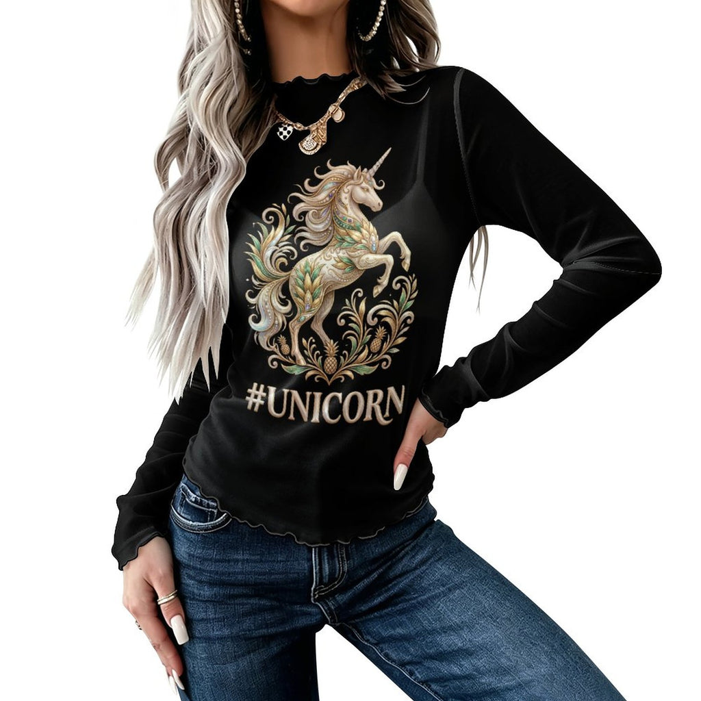 #UNICORN High Neck Mesh Top For Women