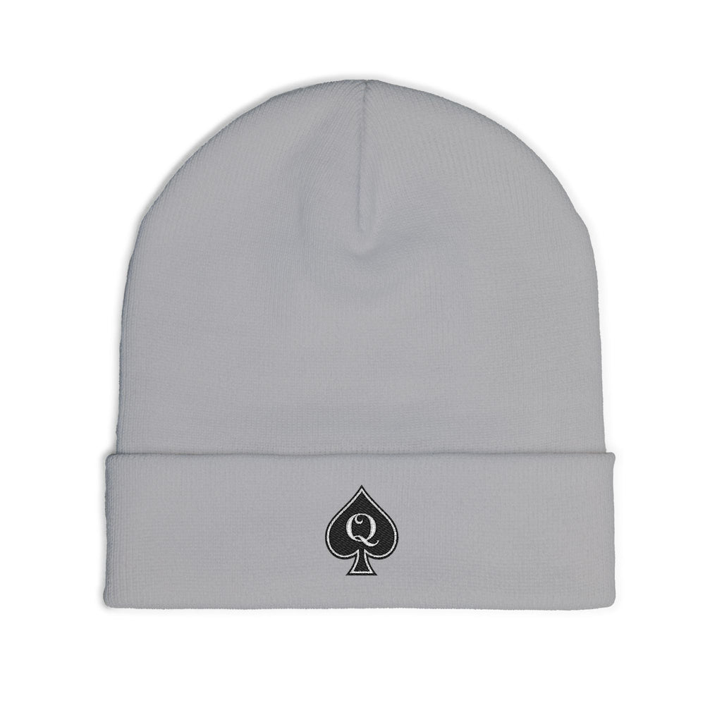 Queen of Spades Embroidered Knit Beanie