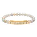 Swingers Engraved Natural Stone Stretch Bracelet | Hypoallergenic 316L Steel Jewelry