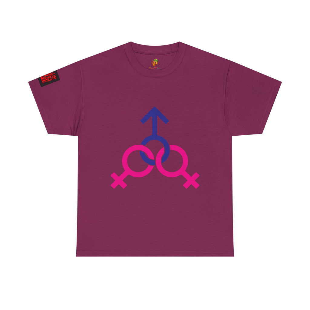 Female, Female & Male (Threesome) Symbol Tee — Gender Icons Graphic T-Shirt