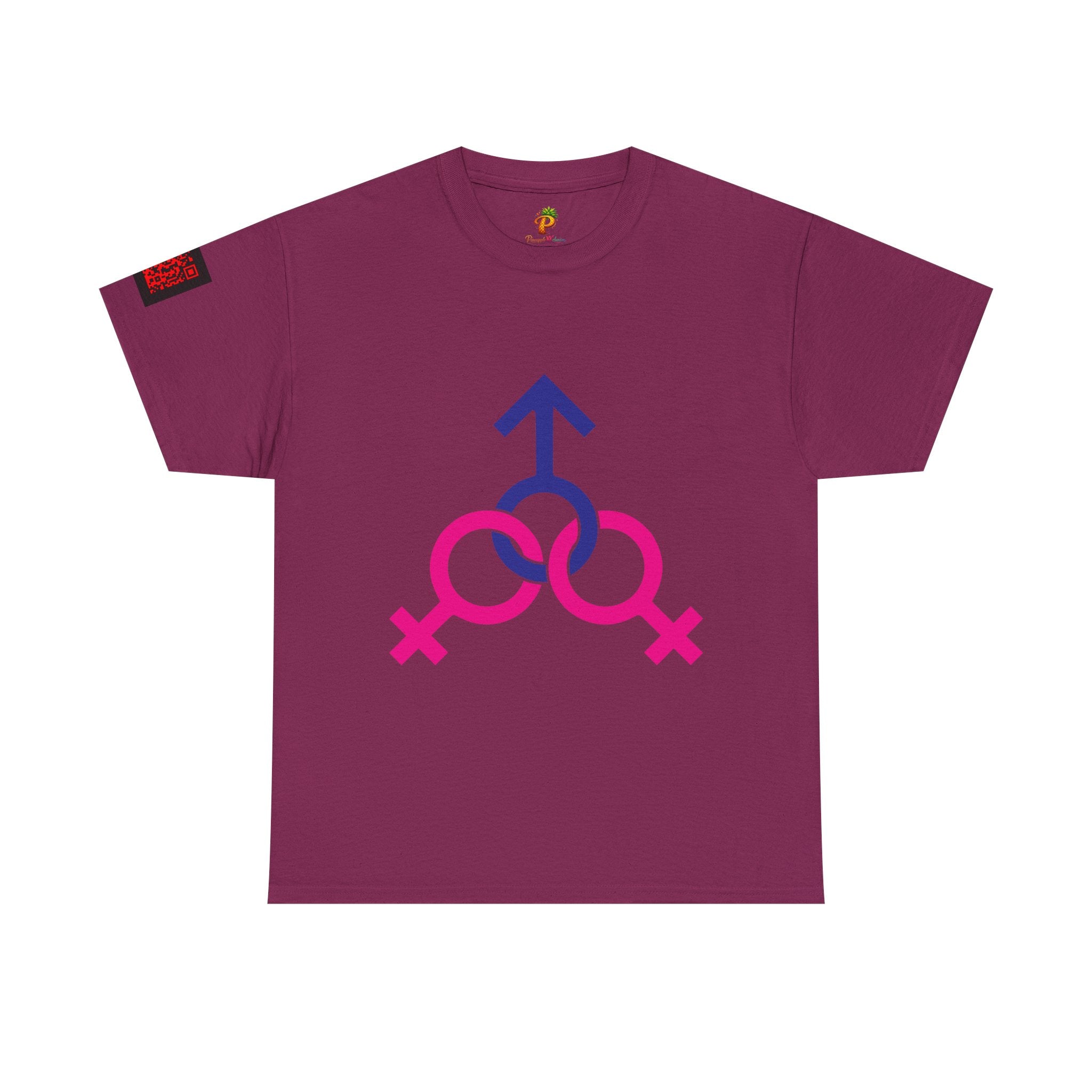 Female, Female & Male (Threesome) Symbol Tee — Gender Icons Graphic T-Shirt
