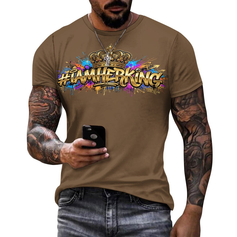 #IAMHERKING Men’s Cotton T-Shirt – Soft Breathable Graphic Tee for Everyday Style, Casual Summer Shirt for Men